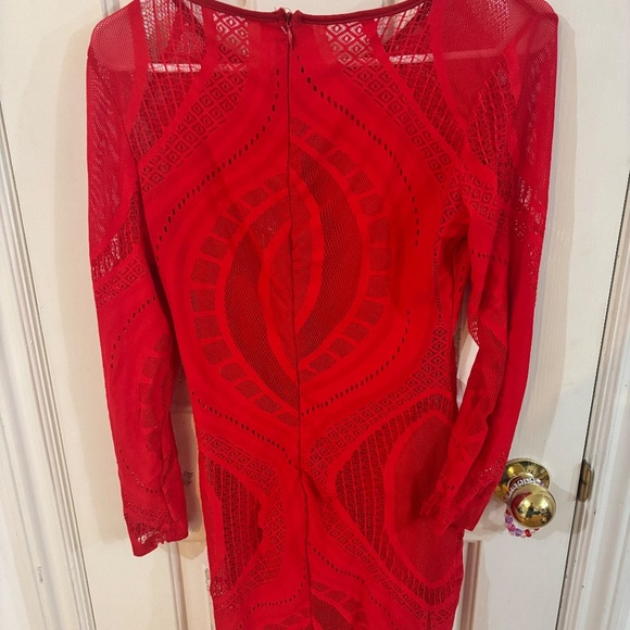 red bodycon fishnet dress one size - Picture 3 of 3